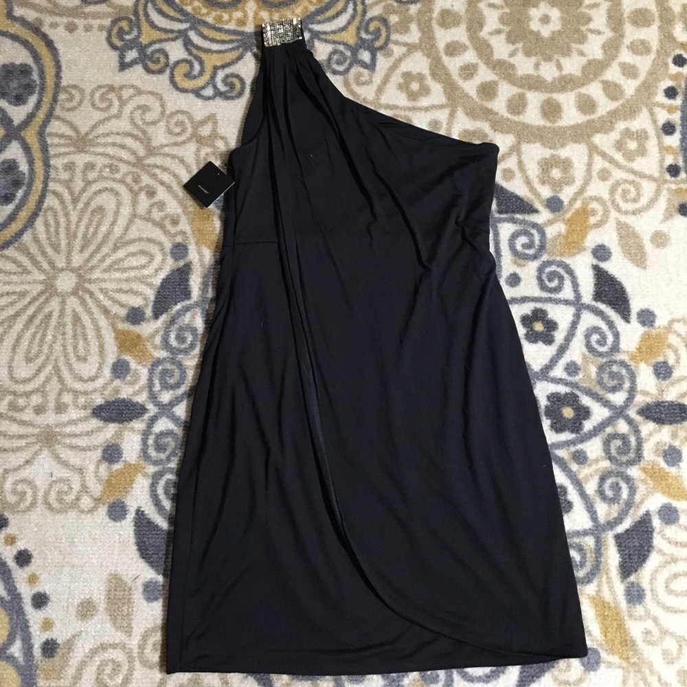NEW Glint Societe one shoulder blk cocktail dress - Picture 6 of 8